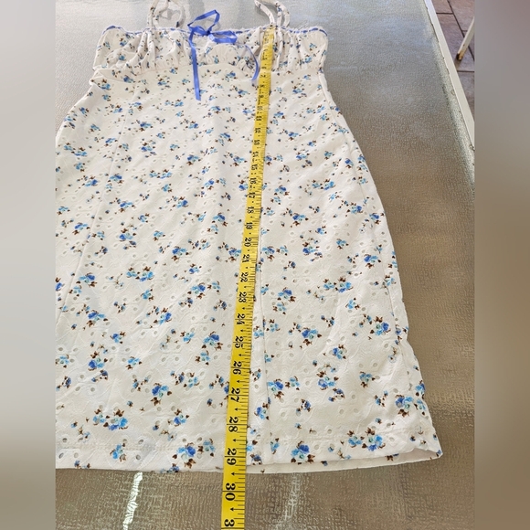 Heart & Heels Woman's Blue Floral Eyelet Midi Dress Cottagecore Summer Bow XL - Picture 10 of 12